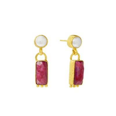 Ruby and pearl earrings by Ottoman Hands&nbsp;